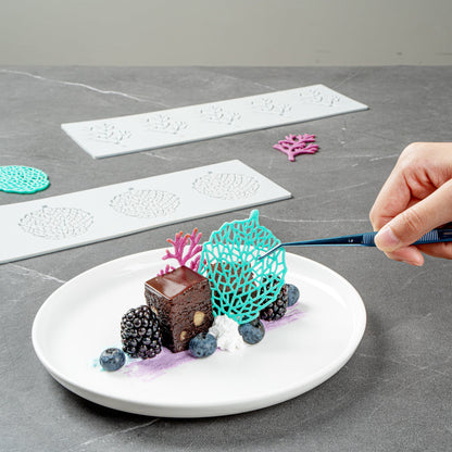 Pastry Tek Gray Silicone Autumn Leaf Fondant Impression Mat - 1 count box