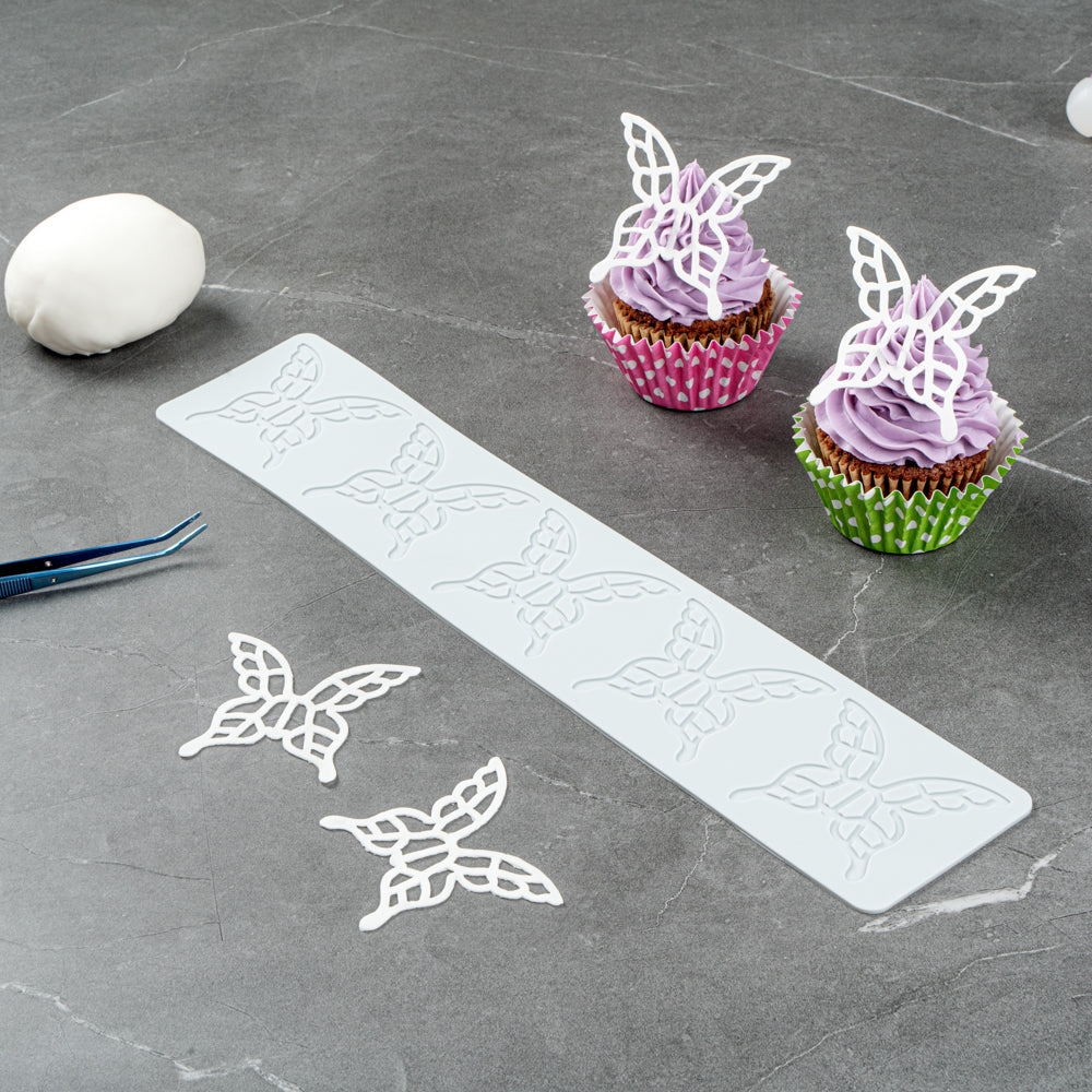 Pastry Tek Gray Silicone Butterfly Fondant Impression Mat - 1 count box