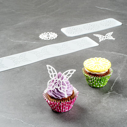 Pastry Tek Gray Silicone Butterfly Fondant Impression Mat - 1 count box