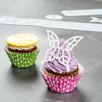 Pastry Tek Gray Silicone Butterfly Fondant Impression Mat - 1 count box