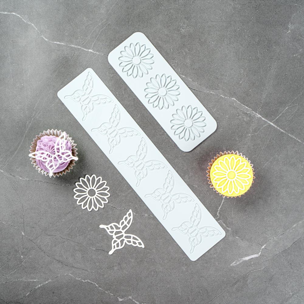 Pastry Tek Gray Silicone Butterfly Fondant Impression Mat - 1 count box