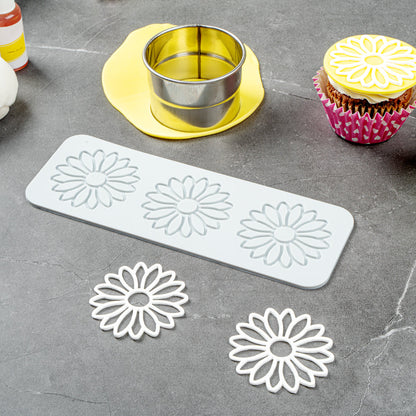 Pastry Tek Gray Silicone Flower Fondant Impression Mat - 1 count box