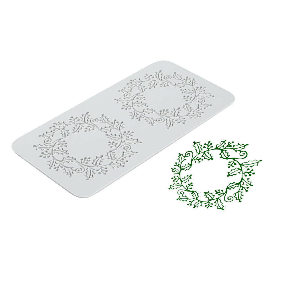Pastry Tek Gray Silicone Autumn Leaf Halo Fondant Impression Mat - 1 count box