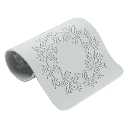 Pastry Tek Gray Silicone Autumn Leaf Halo Fondant Impression Mat - 1 count box