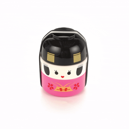 Bento Tek 22 oz Maiko Kokeshi Bento Box - Two Tiers - 4 1/4" x 4 1/4" x 5 1/4" - 1 count box