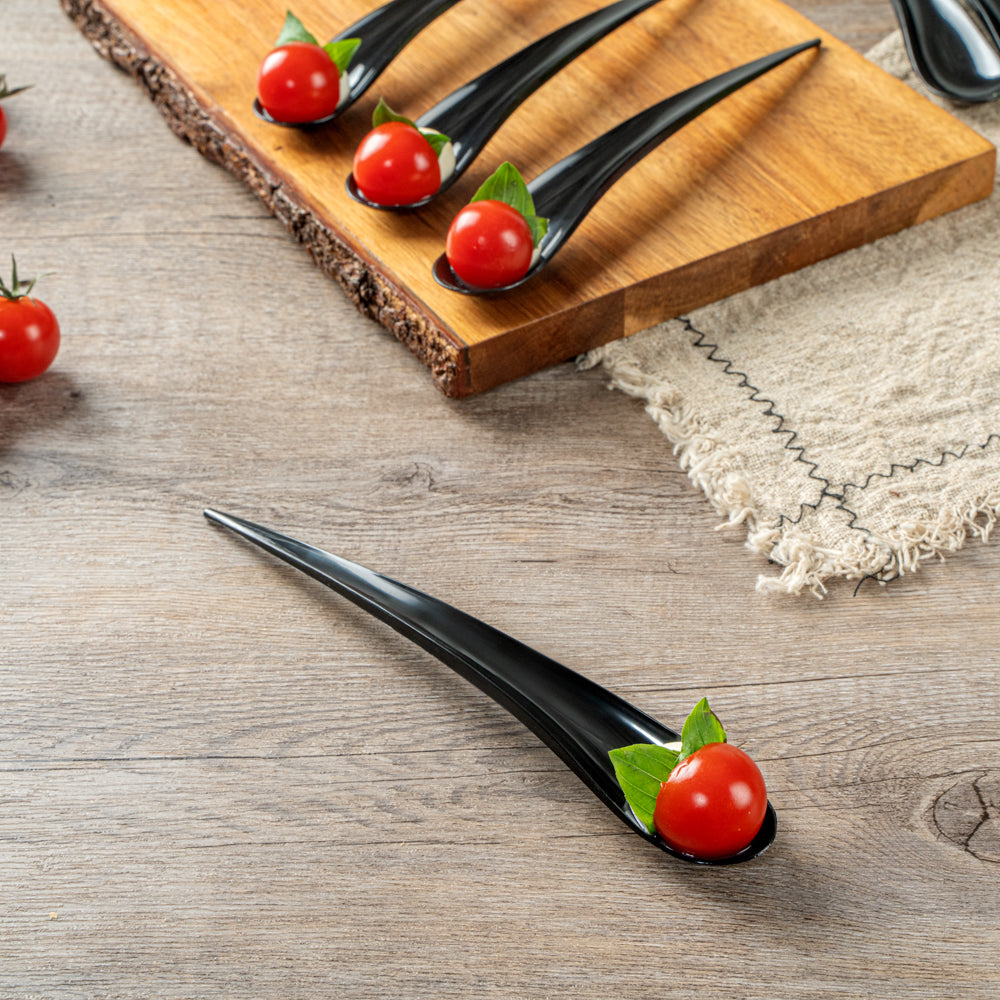 Chef 101 Black Plastic Deco Party Spoon - 8" - 500 count box