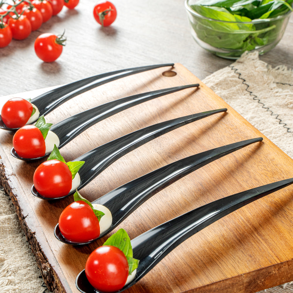 Chef 101 Black Plastic Deco Party Spoon - 8" - 500 count box