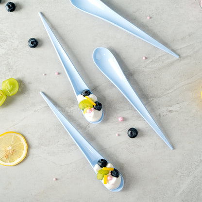 Chef 101 Blue Plastic Deco Party Spoon - 8" - 500 count box