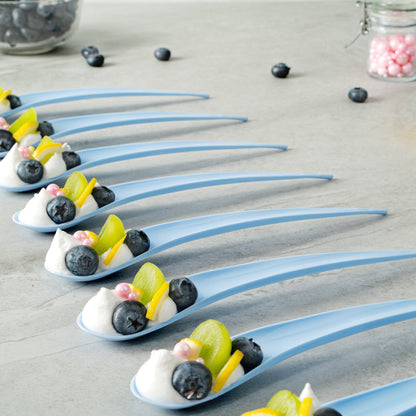 Chef 101 Blue Plastic Deco Party Spoon - 8" - 500 count box