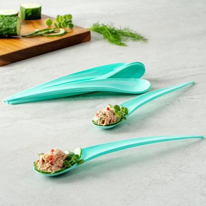 Chef 101 Teal Plastic Deco Party Spoon - 8" - 500 count box