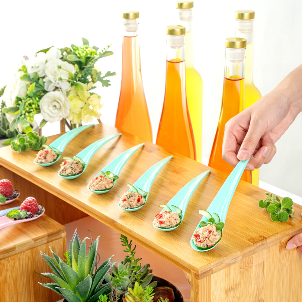 Chef 101 Teal Plastic Deco Party Spoon - 8" - 500 count box
