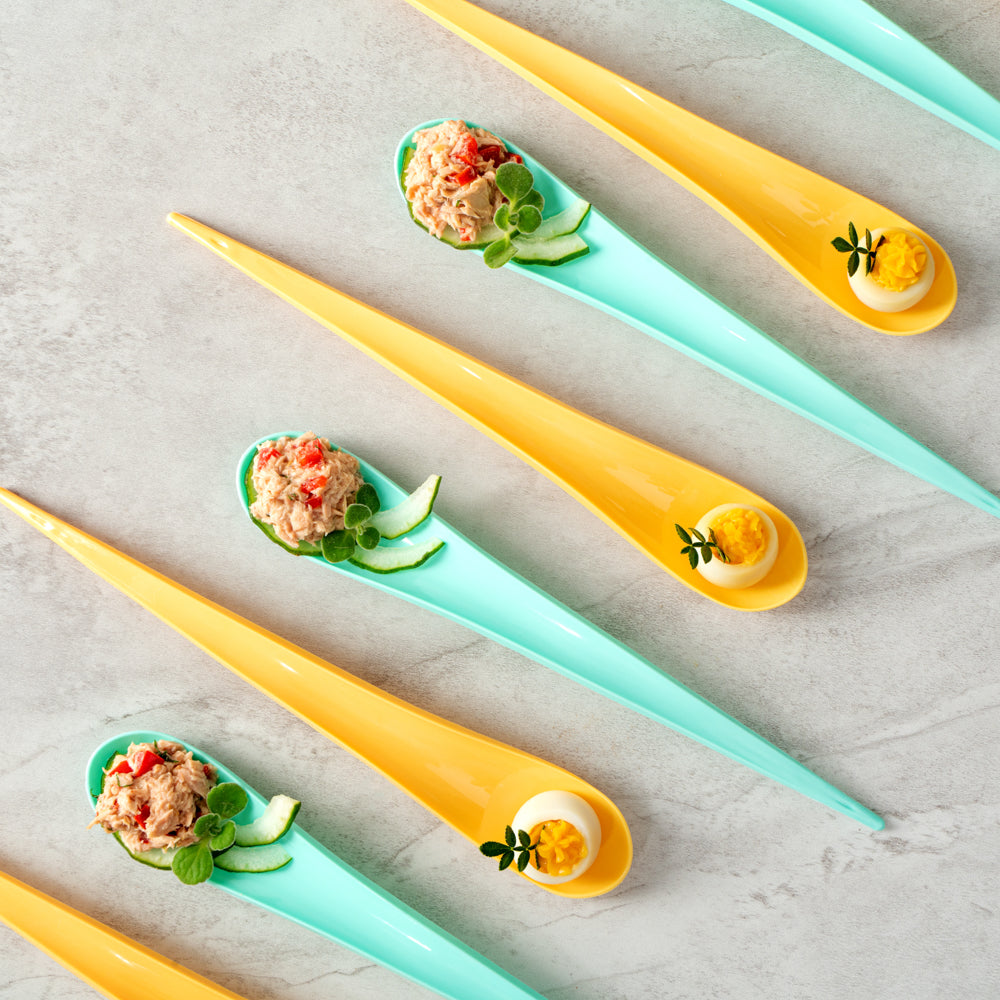 Chef 101 Teal Plastic Deco Party Spoon - 8" - 500 count box