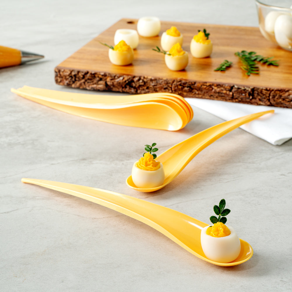 Chef 101 Yellow Plastic Deco Party Spoon - 8" - 500 count box