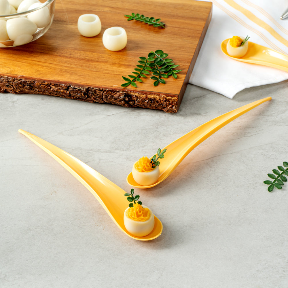 Chef 101 Yellow Plastic Deco Party Spoon - 8" - 500 count box