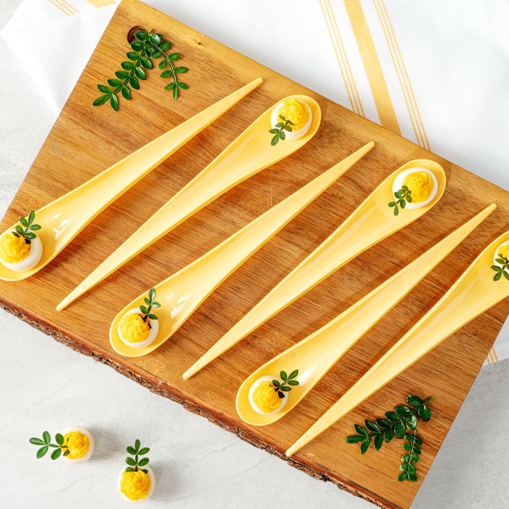 Chef 101 Yellow Plastic Deco Party Spoon - 8" - 500 count box