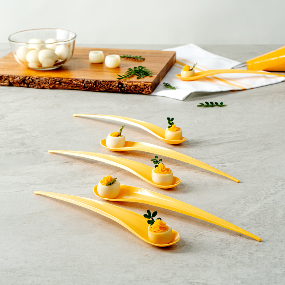Chef 101 Yellow Plastic Deco Party Spoon - 8" - 500 count box