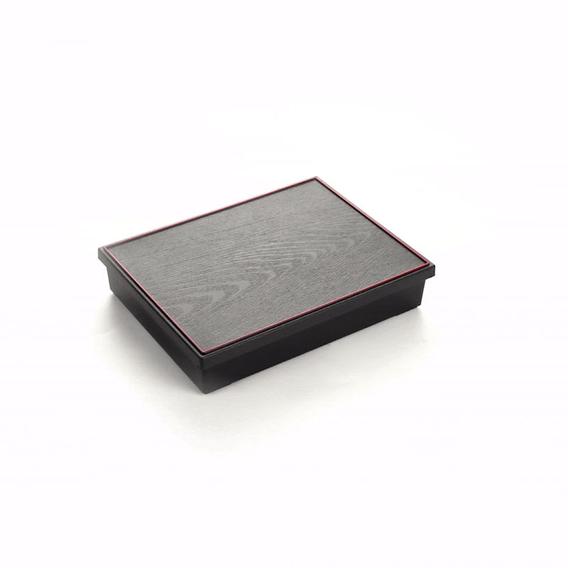 Bento Tek Rectangle Black and Red Large Japanese Style Bento Box - 5 Compartments - 12 1/4" x 9 3/4" x 2 1/4" - 1 count box