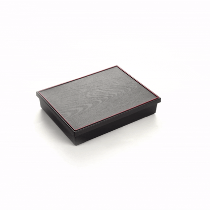 Bento Tek Rectangle Black and Red Large Japanese Style Bento Box - 5 Compartments - 12 1/4" x 9 3/4" x 2 1/4" - 1 count box