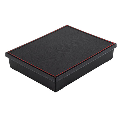 Bento Tek Rectangle Black and Red Small Japanese Style Bento Box - 6 Compartments - 10 3/4" x 8 1/4" x 2 1/4" - 1 count box