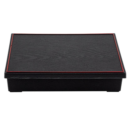Bento Tek Rectangle Black and Red Small Japanese Style Bento Box - 6 Compartments - 10 3/4" x 8 1/4" x 2 1/4" - 1 count box