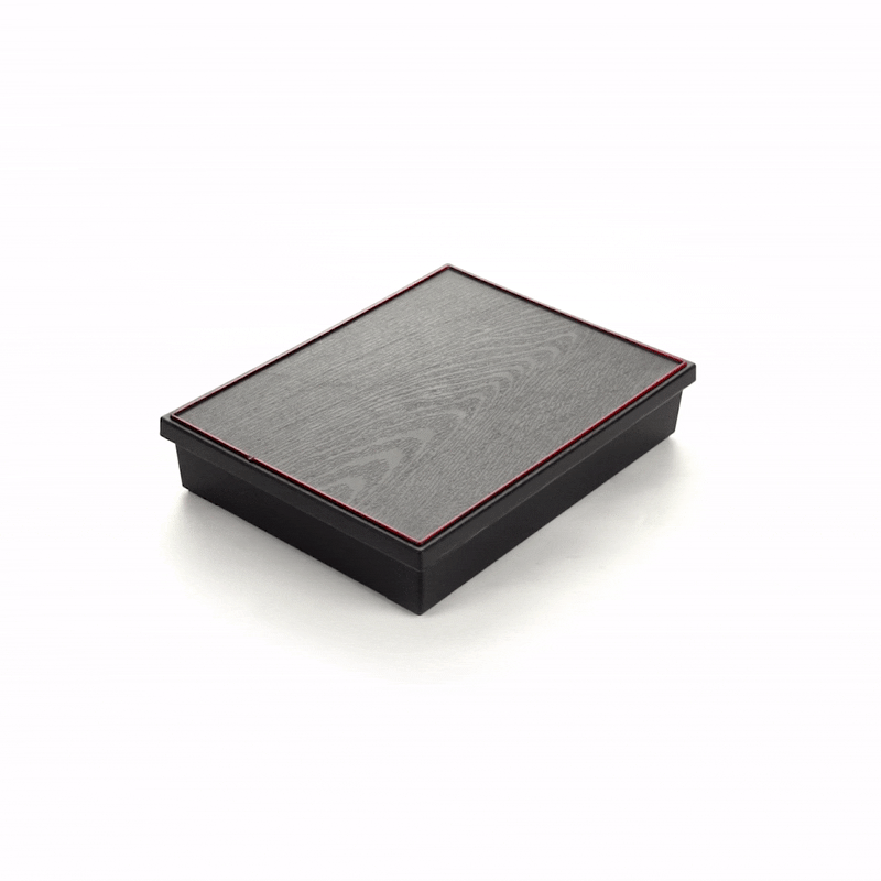 Bento Tek Rectangle Black and Red Large Japanese Style Bento Box - 6 Compartments - 12 1/4" x 9 3/4" x 2 1/4" - 1 count box