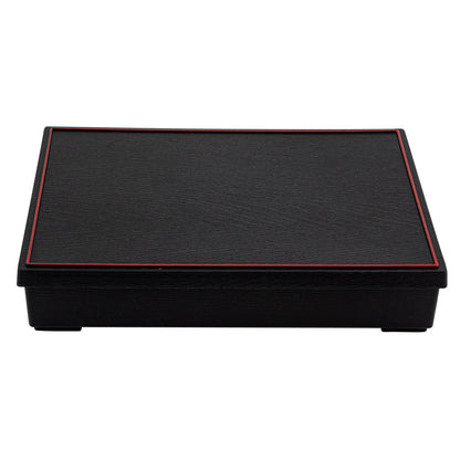 Bento Tek Rectangle Black and Red Large Japanese Style Bento Box - 6 Compartments - 12 1/4" x 9 3/4" x 2 1/4" - 1 count box