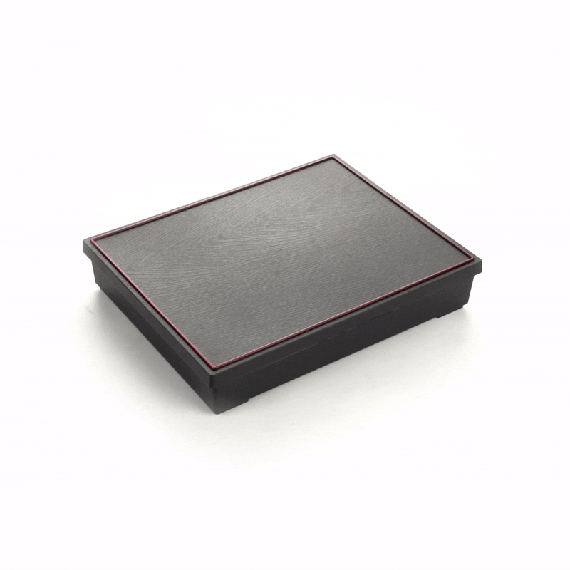 Bento Tek Rectangle Black and Red Large Japanese Style Bento Box - 6 Compartments, with Bowl - 12 1/4" x 9 3/4" x 2 1/4" - 1 count box