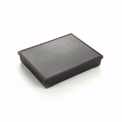 Bento Tek Rectangle Black and Red Large Japanese Style Bento Box - 6 Compartments, with Bowl - 12 1/4" x 9 3/4" x 2 1/4" - 1 count box