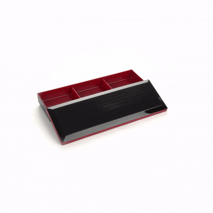 Bento Tek Rectangle Black and Red Japanese Style Bento Box - 3 Compartments - 14" x 4 3/4" x 2 1/4" - 1 count box