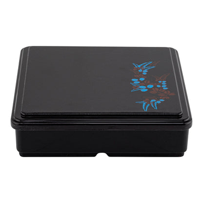 Bento Tek Square Black and Red Japanese Style Bento Box - 5 Compartments - 8 1/4" x 8 1/4" x 2 1/4" - 1 count box