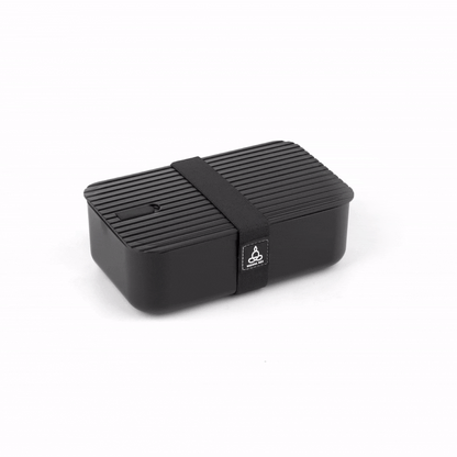 Bento Tek 34 oz Black Buddha Box Lunch Container - with Black Lid - 7 1/2" x 4 3/4" x 2 1/2" - 1 count box