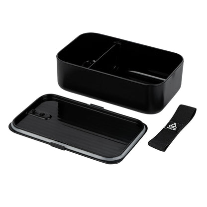 Bento Tek 34 oz Black Buddha Box Lunch Container - with Black Lid - 7 1/2" x 4 3/4" x 2 1/2" - 1 count box