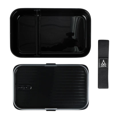 Bento Tek 34 oz Black Buddha Box Lunch Container - with Black Lid - 7 1/2" x 4 3/4" x 2 1/2" - 1 count box