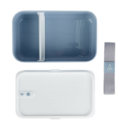 Bento Tek 34 oz Blue Buddha Box Lunch Container - with White Lid - 7 1/2" x 4 3/4" x 2 1/2" - 1 count box