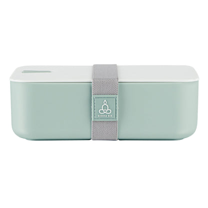 Bento Tek 34 oz Green Buddha Box Lunch Container - with White Lid - 7 1/2" x 4 3/4" x 2 1/2" - 1 count box