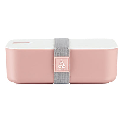 Bento Tek 34 oz Pink Buddha Box Lunch Container - with White Lid - 7 1/2" x 4 3/4" x 2 1/2" - 1 count box