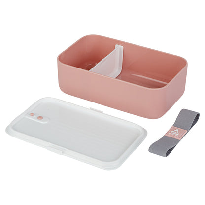 Bento Tek 34 oz Pink Buddha Box Lunch Container - with White Lid - 7 1/2" x 4 3/4" x 2 1/2" - 1 count box