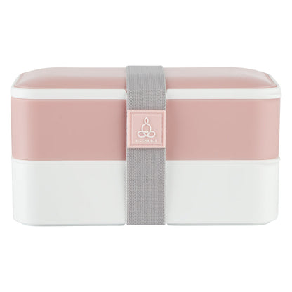 Bento Tek 41 oz Pink and White Buddha Box All-in-One Lunch Box - with Utensils, Sauce Cup - 7 1/4" x 4 1/4" x 4" - 1 count box