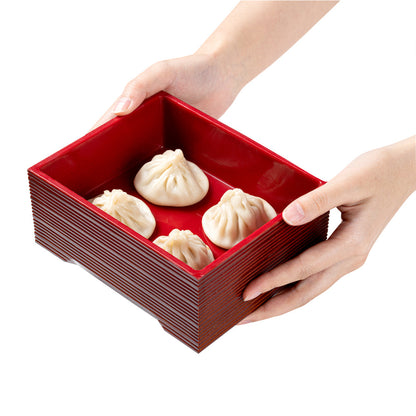 Bento Tek 27 oz Brown Japanese Style Unagi Bento Box - 6 3/4" x 5 3/4" x 3" - 1 count box