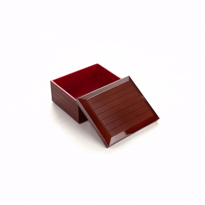 Bento Tek 27 oz Brown Japanese Style Unagi Bento Box - 6 3/4" x 5 3/4" x 3" - 1 count box