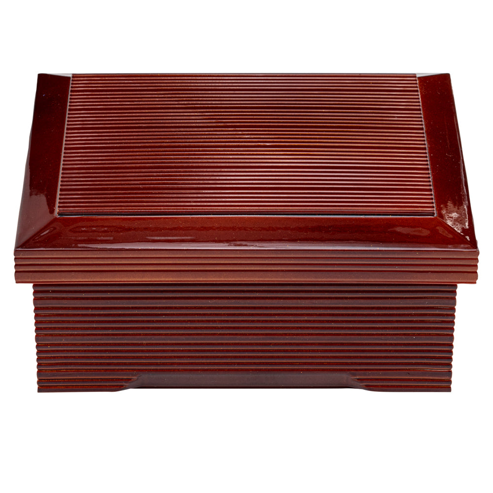 Bento Tek 27 oz Brown Japanese Style Unagi Bento Box - 6 3/4" x 5 3/4" x 3" - 1 count box