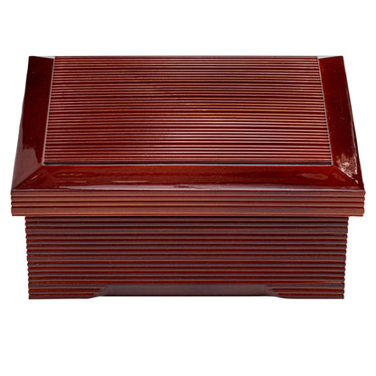 Bento Tek 27 oz Brown Japanese Style Unagi Bento Box - 6 3/4" x 5 3/4" x 3" - 1 count box