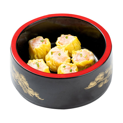 Bento Tek 25 oz Round Black Japanese Style Bento Box - 6 1/2" x 6 1/2" x 3 1/4" - 1 count box
