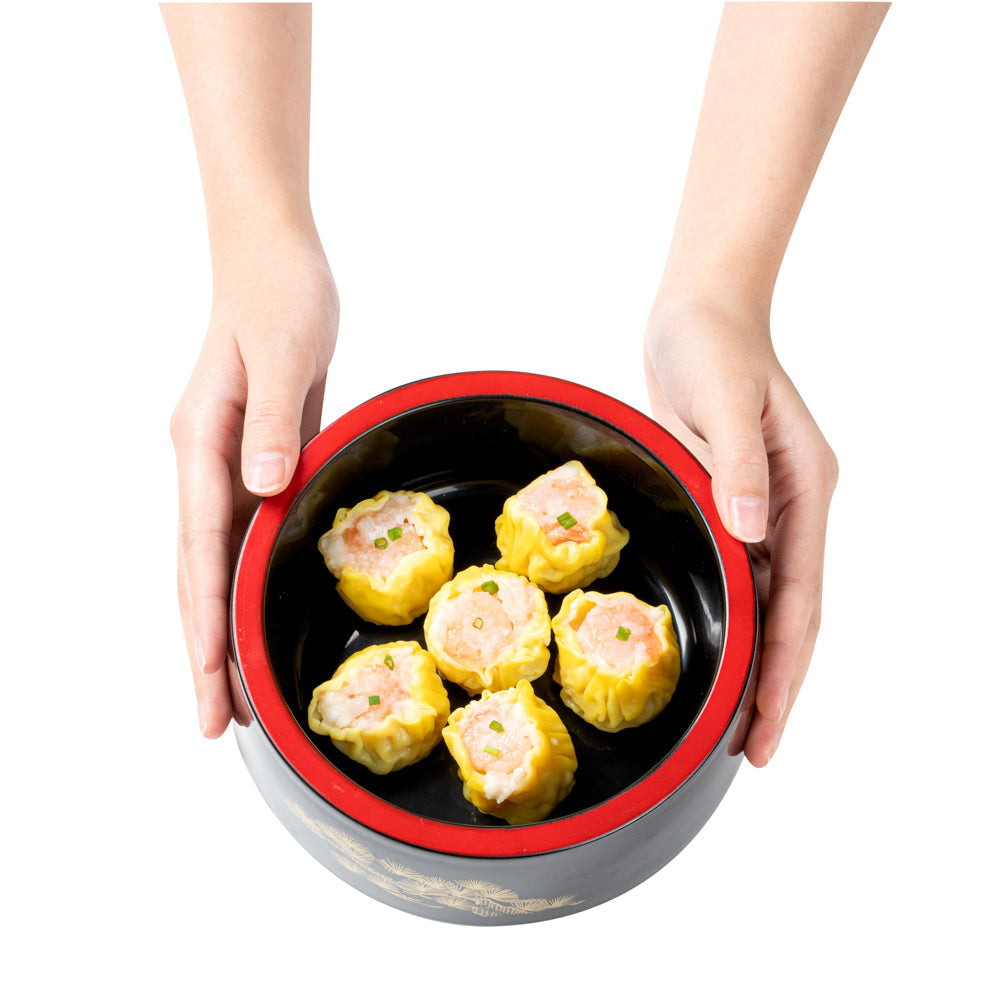 Bento Tek 25 oz Round Black Japanese Style Bento Box - 6 1/2" x 6 1/2" x 3 1/4" - 1 count box