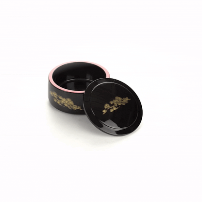 Bento Tek 25 oz Round Black Japanese Style Bento Box - 6 1/2" x 6 1/2" x 3 1/4" - 1 count box