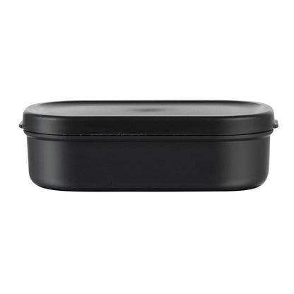 Bento Tek 3 oz Black Buddha Box Snack / Sauce Container - with Black Lid - 3 3/4" x 2 1/4" x 1 1/4" - 4 count box