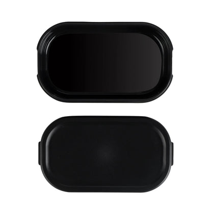 Bento Tek 3 oz Black Buddha Box Snack / Sauce Container - with Black Lid - 3 3/4" x 2 1/4" x 1 1/4" - 4 count box