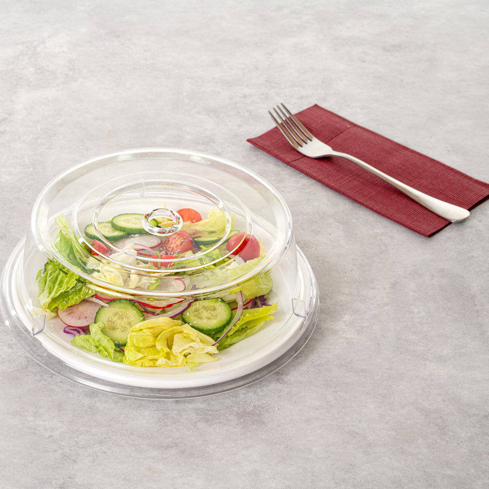 Cater Tek Clear Polycarbonate Plate Cover - 9 1/2" - 10 count box