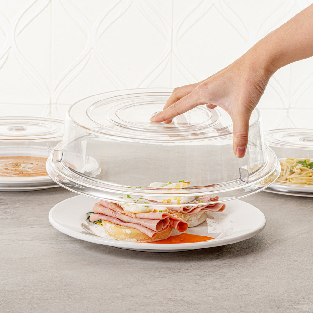 Cater Tek Clear Polycarbonate Plate Cover - 11" - 10 count box