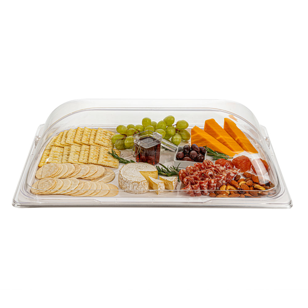Cater Tek Clear Polycarbonate Plate Cover - Full Size - 21" x 13 1/4" - 10 count box